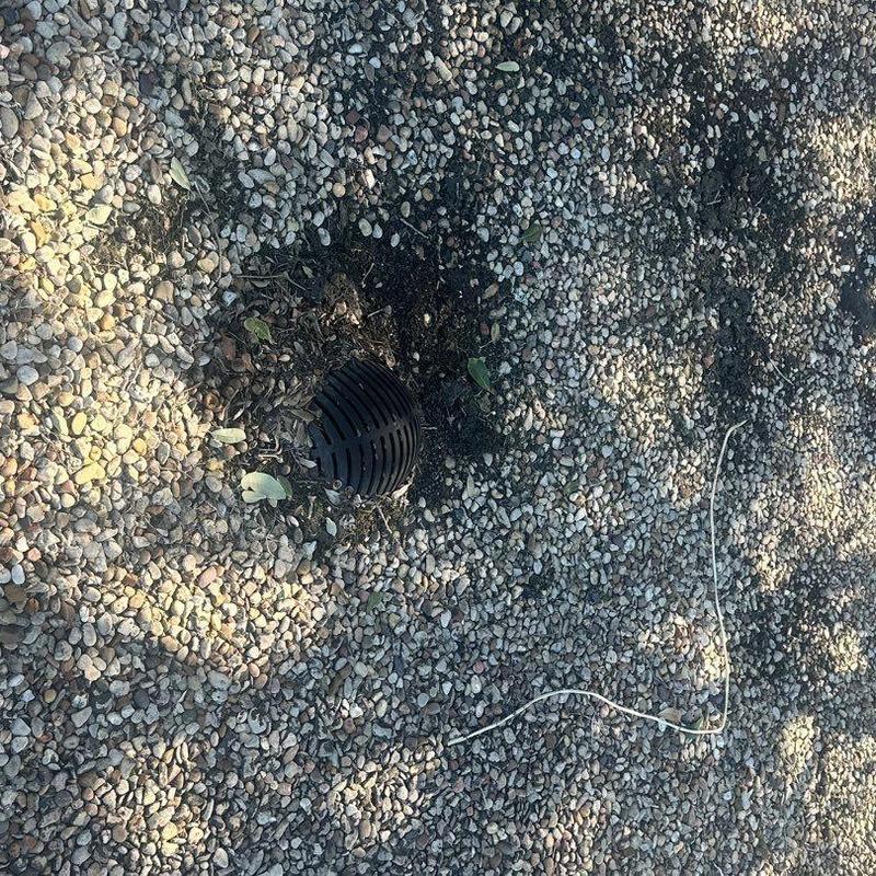 Roof drain on gravel-covered flat roof Roof drain on gravel-covered flat roof