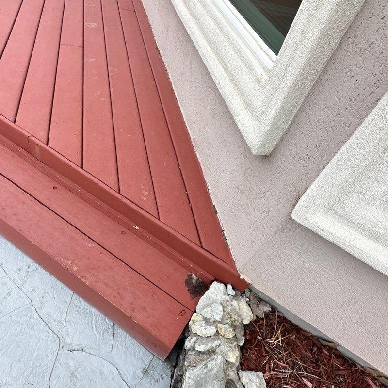 Stucco around window trim and exterior corner Stucco around window trim and exterior corner