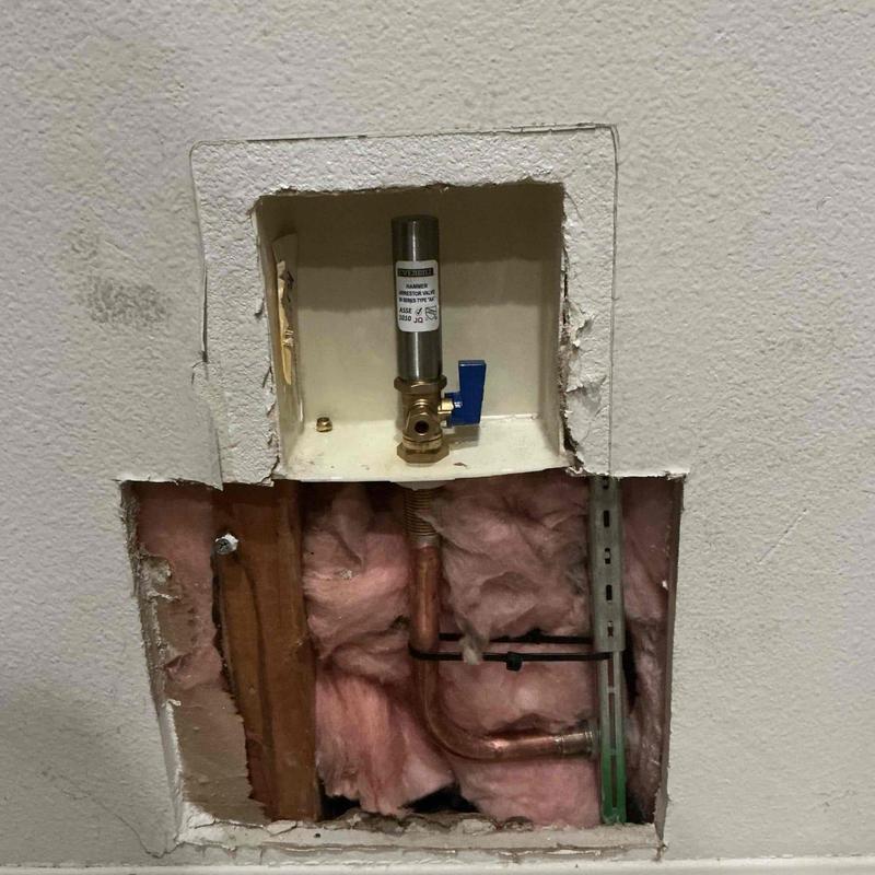 Ice maker valve replacement with copper piping exposed