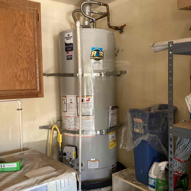 50-gallon Bradford White water heater installation