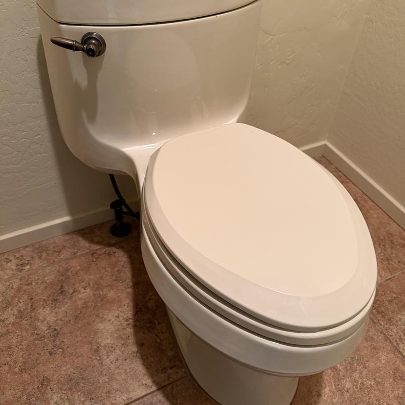 Toilet installation and leak inspection in master bathroom Toilet installation and leak inspection in master bathroom