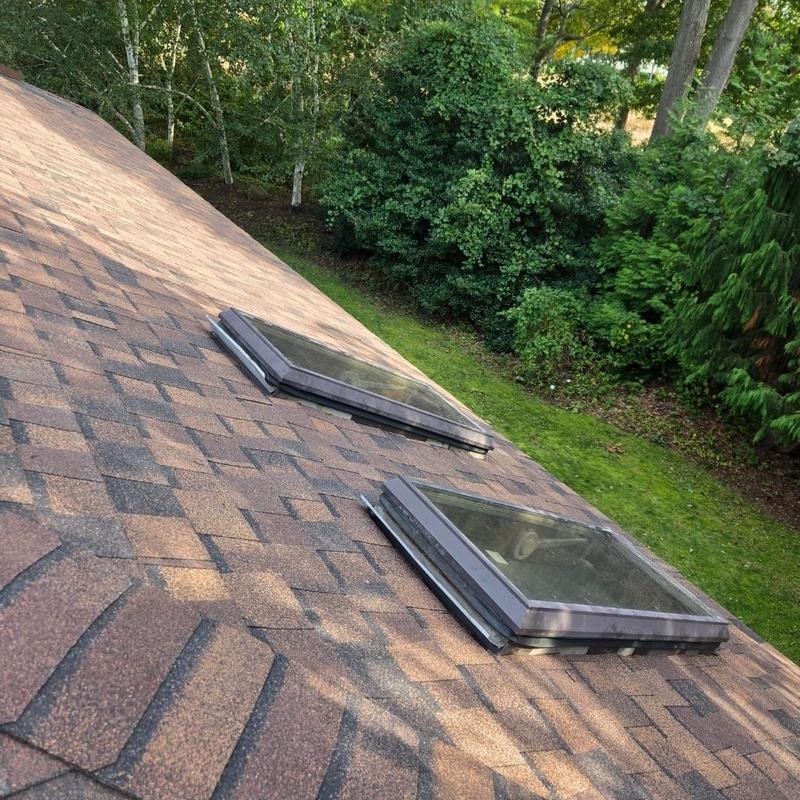 CertainTeed Landmark Pro shingles with skylights on roof