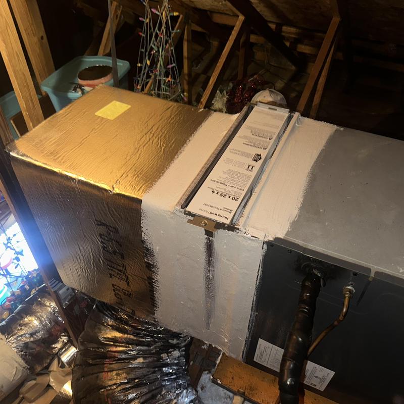Return plenum with 4-inch media filter installed