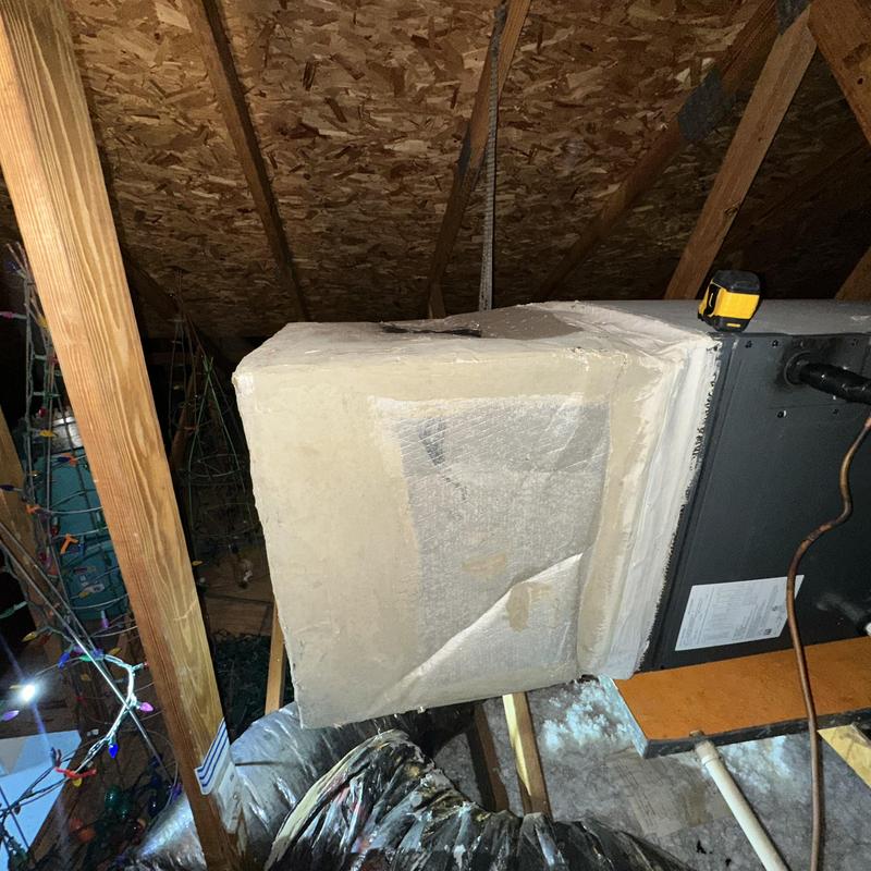 Return plenum with 4-inch media filter and duct sealing