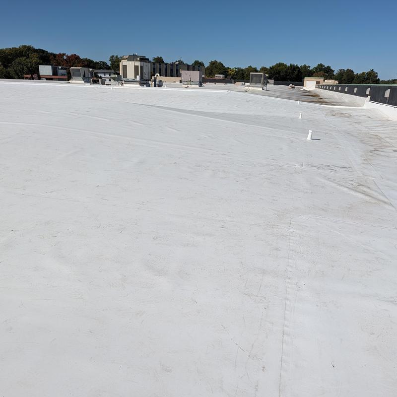 White TPO commercial roof restoration system
