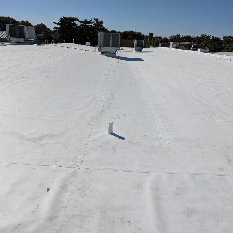 White TPO commercial roof with ventilation units