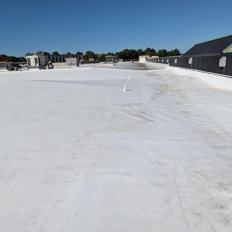 White TPO commercial roof restoration system