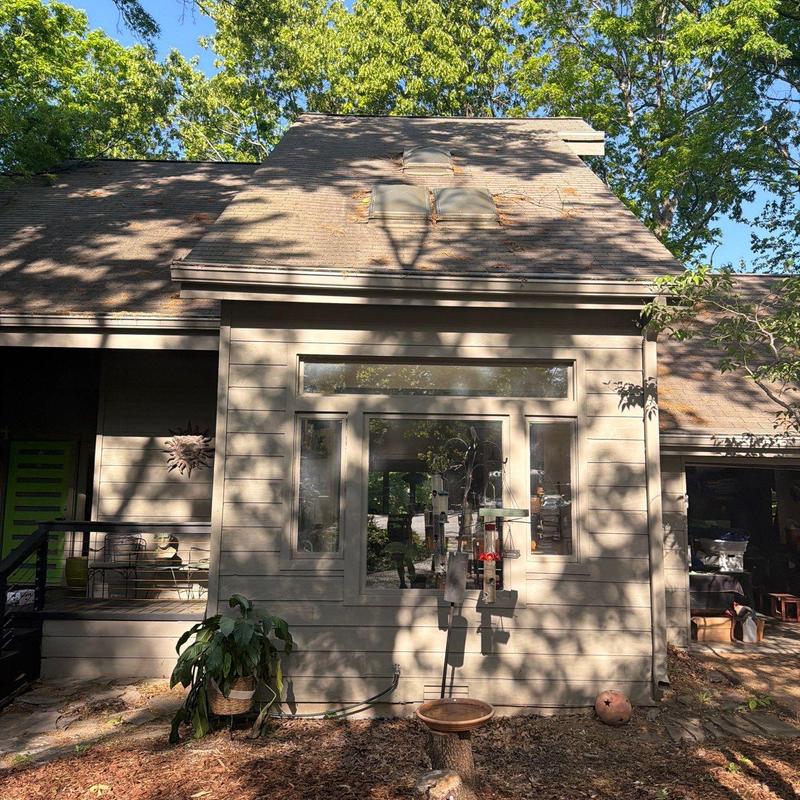 Roof shingles with hail damage and wear inspection