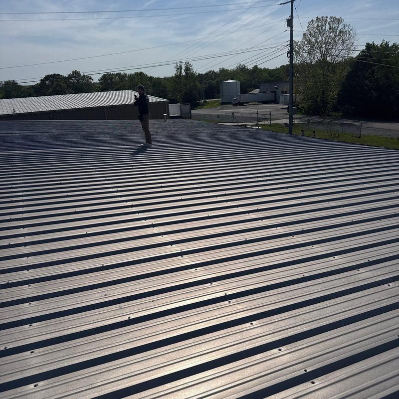 Metal roof panels inspection at commercial property