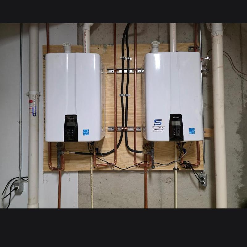 Navien tankless water heaters installation in basement