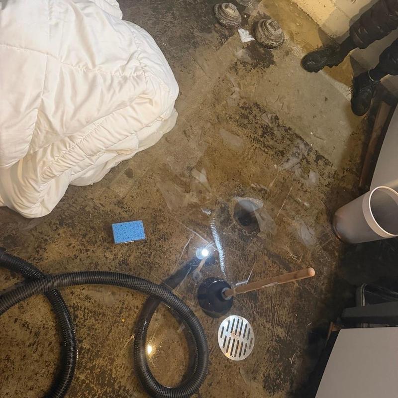 House trap drain with plunger and cleaning hose