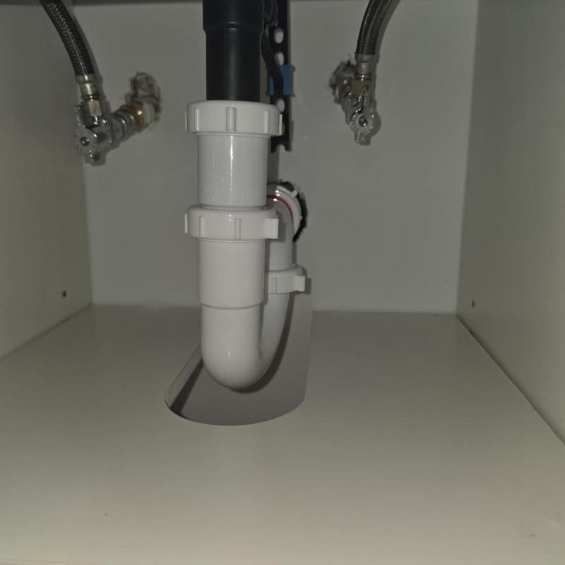 Vanity sink drain pipe and shut-off valves installation