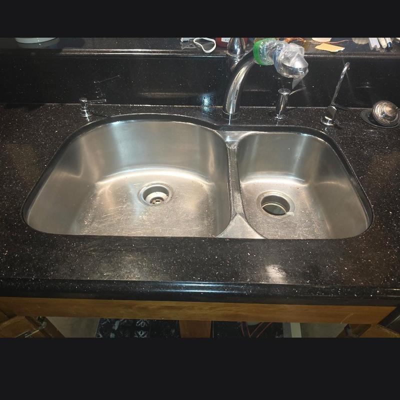 Undermount stainless steel kitchen sink installation