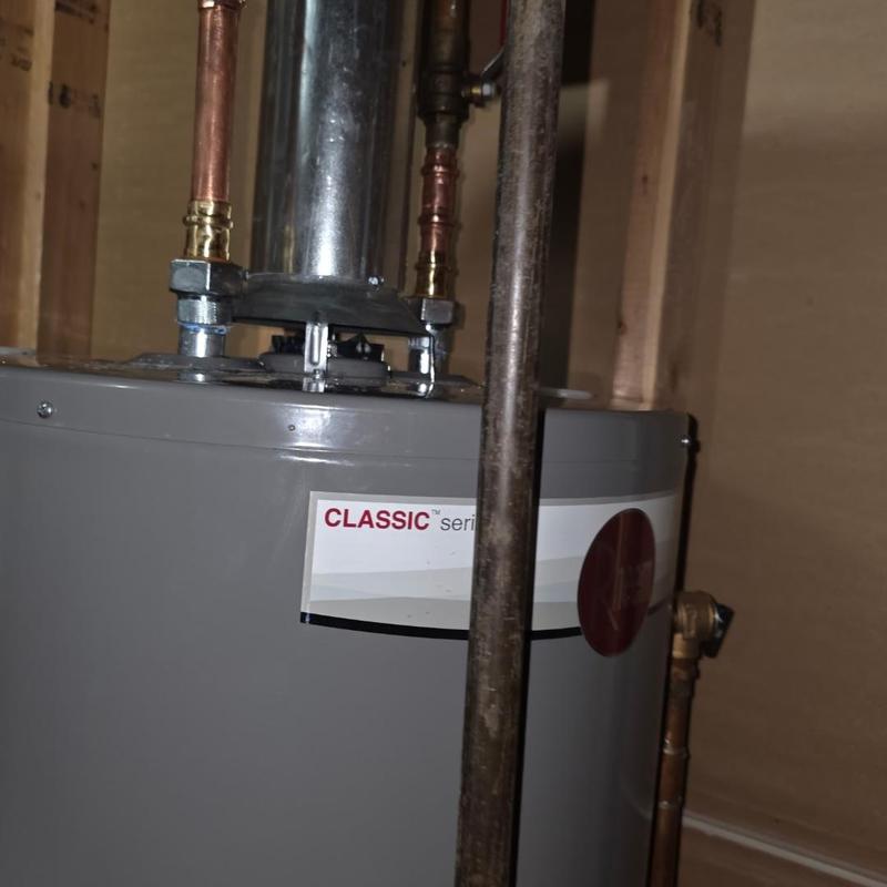 40 gallon gas water heater with copper piping installation