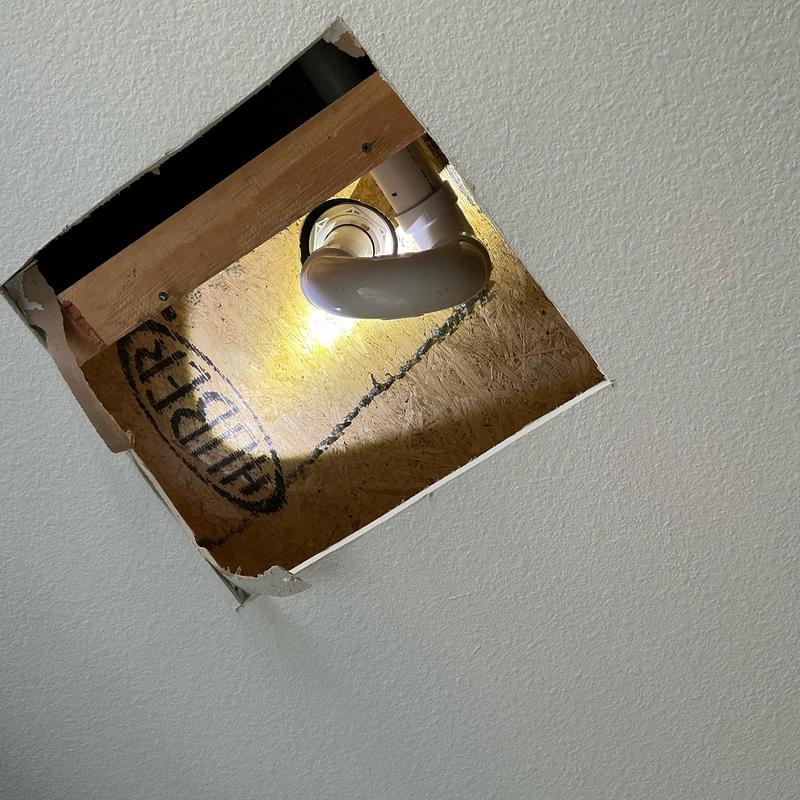 Shower drain P-trap installed between floors