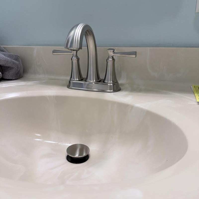 Lavatory faucet and drain stopper installation in sink
