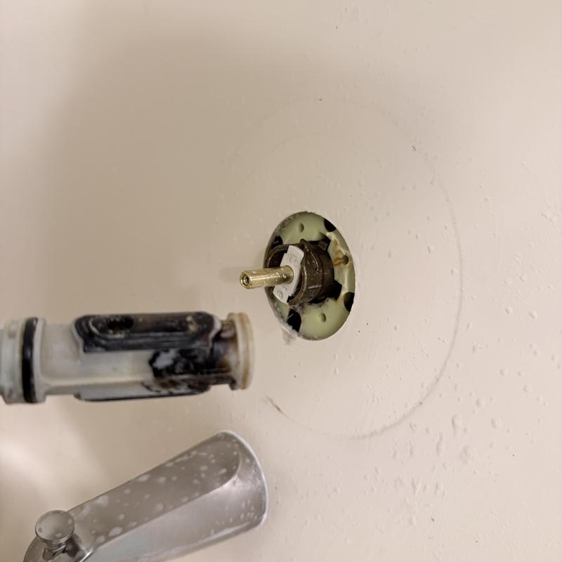 Shower cartridge replacement with faucet parts removed