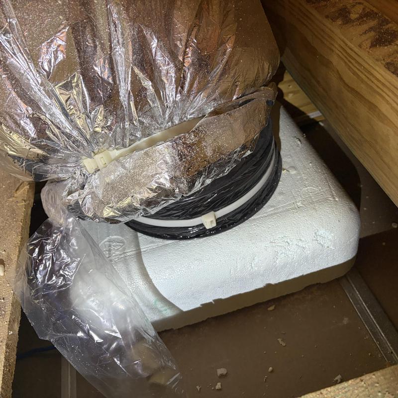 Ductwork with insulation and seal in attic space