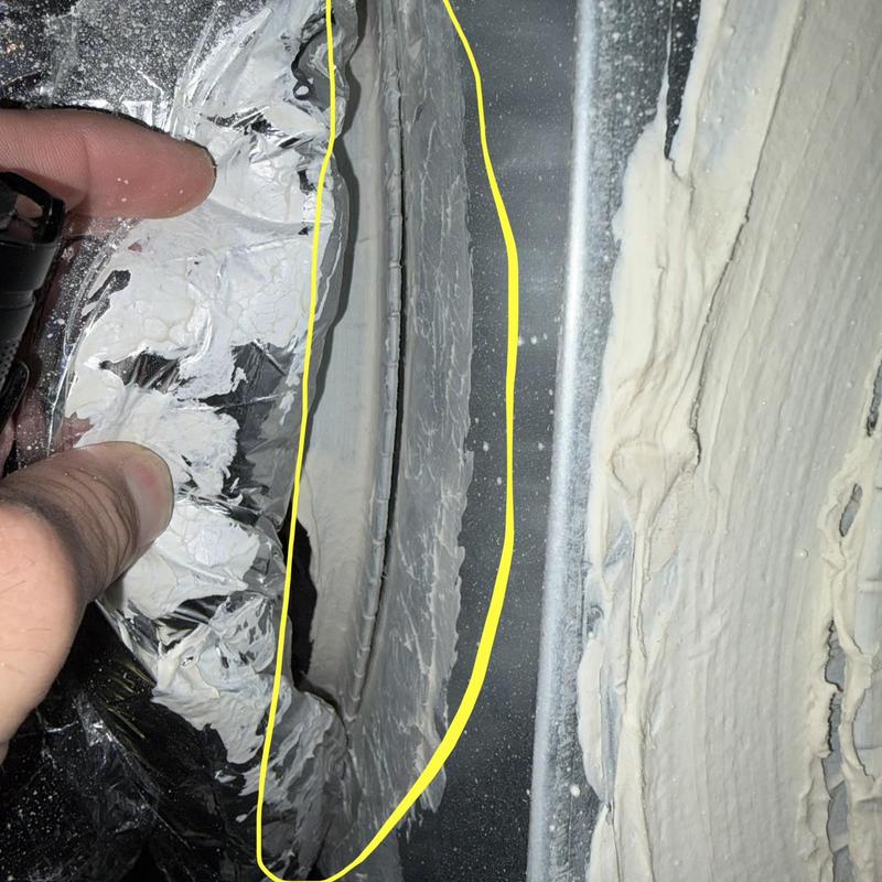 Duct insulation tear in HVAC system during energy audit
