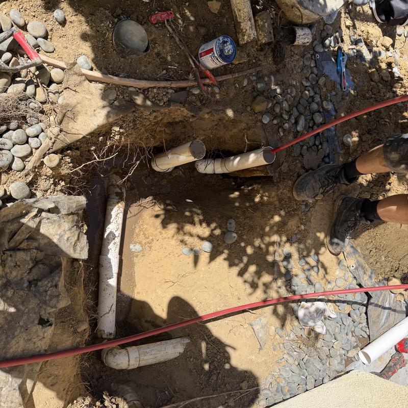 Storm drain PVC pipe excavation and clean out installation Storm drain PVC pipe excavation and clean out installation