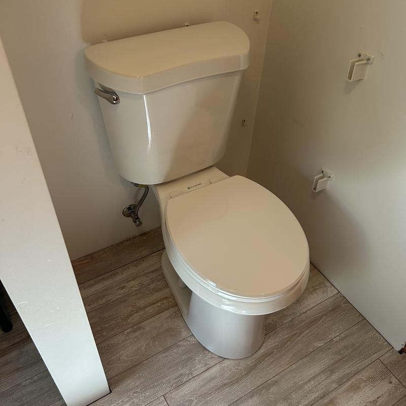 Toilet with new flange and angle stop installation Toilet with new flange and angle stop installation