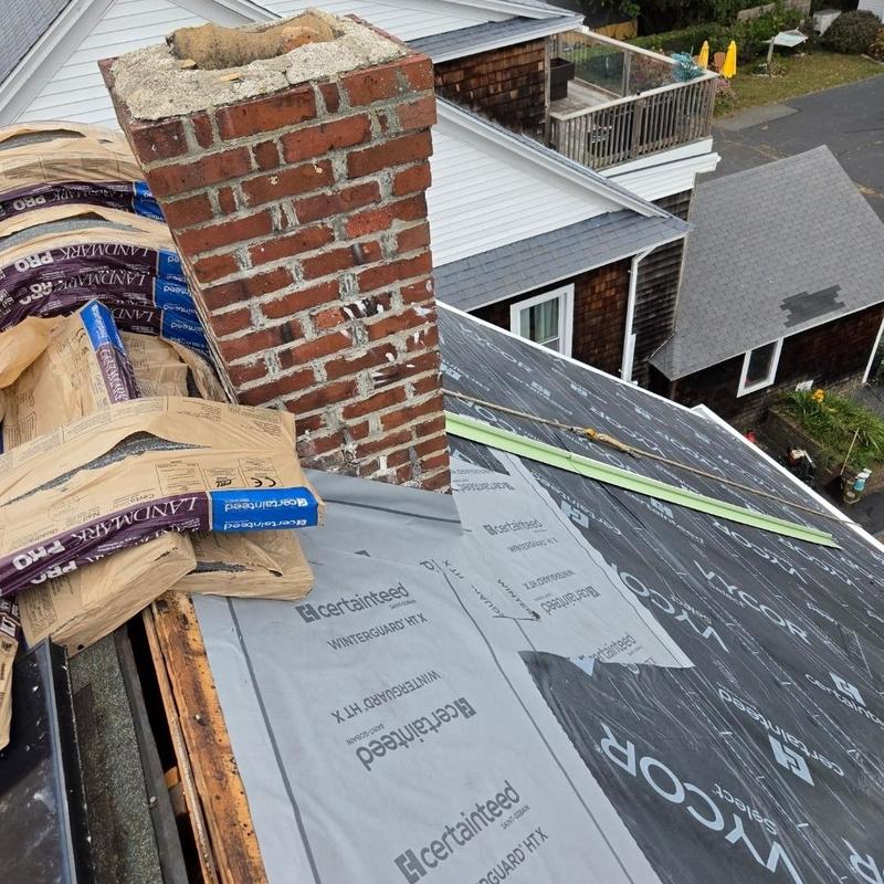 CertainTeed Winterguard roof underlayment near chimney