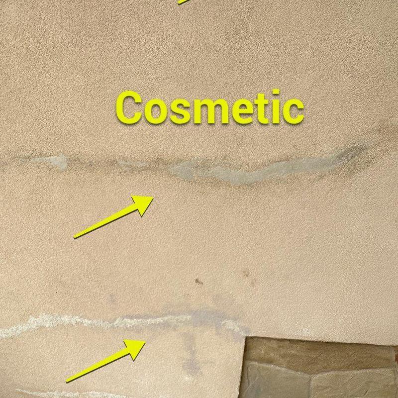 Stucco wall cosmetic damage and cracking patches Stucco wall cosmetic damage and cracking patches