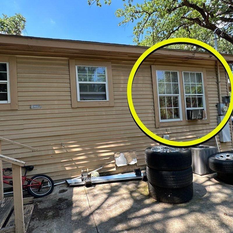 Window frames and exterior wall siding repair prep Window frames and exterior wall siding repair prep
