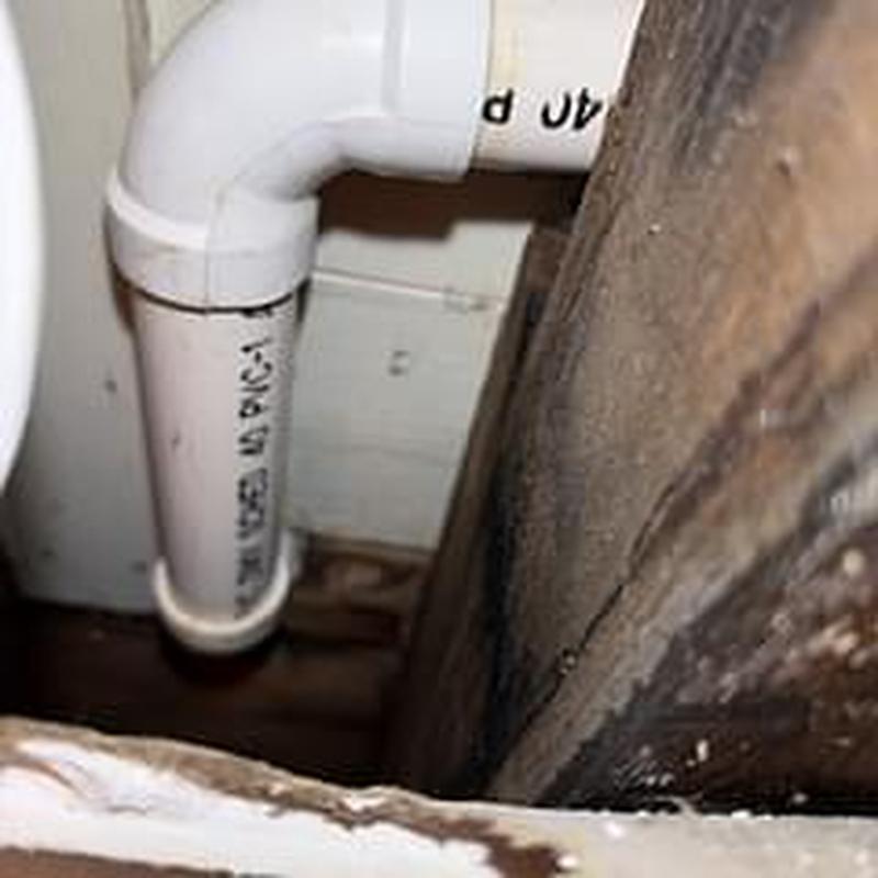PVC drain trap replacement in bathroom plumbing system