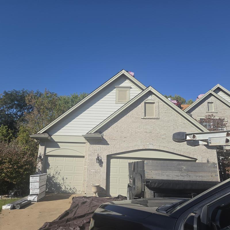 Architectural shingle roof replacement in progress