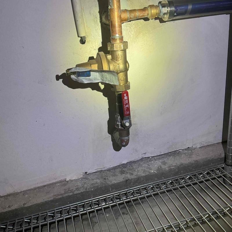 Water pressure regulator with shutoff valve installation
