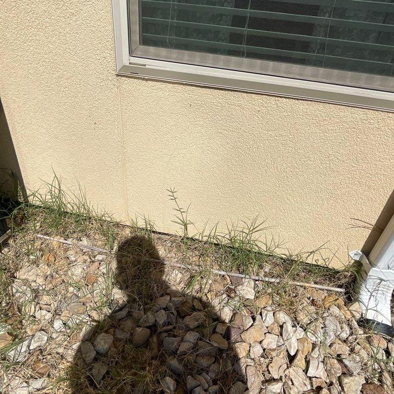 Stucco exterior crack and base damage near window Stucco exterior crack and base damage near window