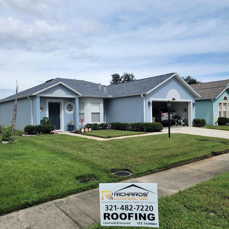 Asphalt shingle roof on single-story home Palm Bay FL Asphalt shingle roof on single-story home Palm Bay FL
