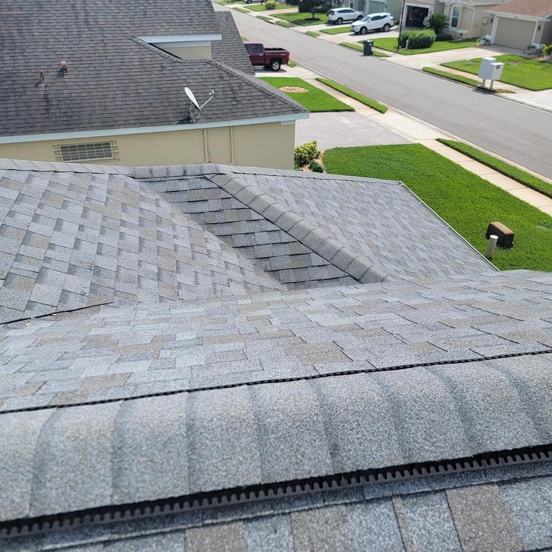 Owens Corning shingle roof with Ridge Runner ridge vent Owens Corning shingle roof with Ridge Runner ridge vent