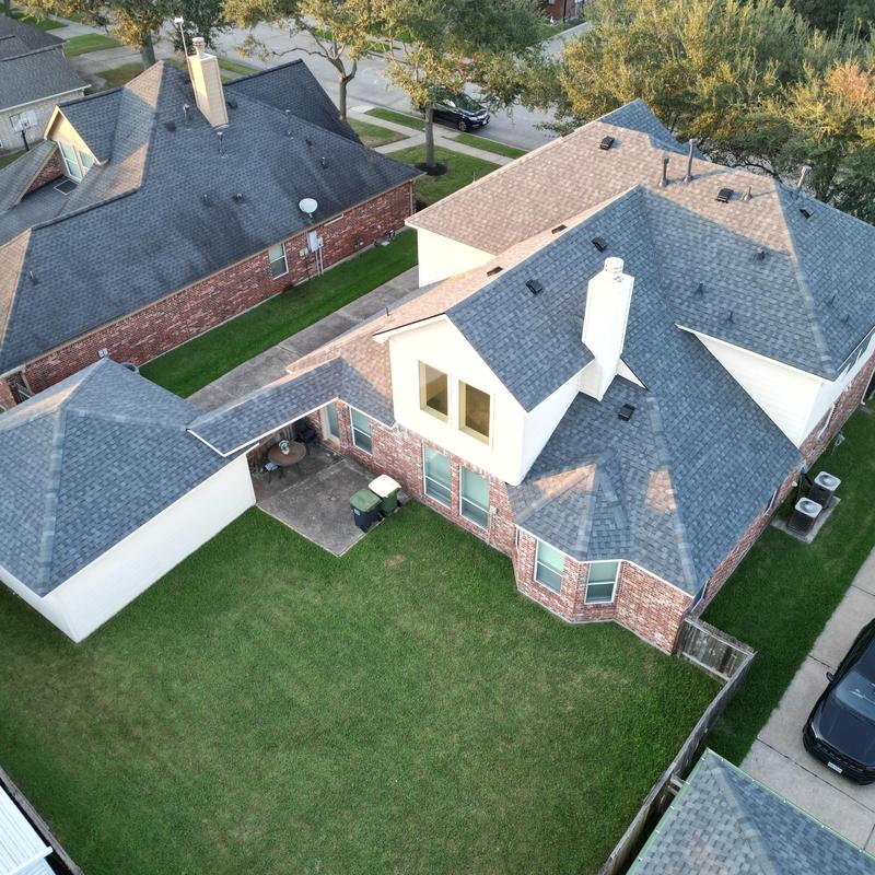 Tamko Titan XT roof with new gutters in Friendswood TX Tamko Titan XT roof with new gutters in Friendswood TX