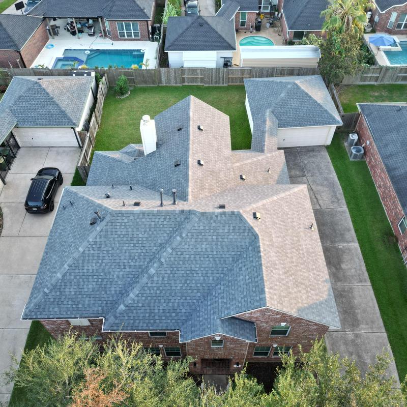 Tamko Titan XT roof with new gutters in Friendswood TX Tamko Titan XT roof with new gutters in Friendswood TX