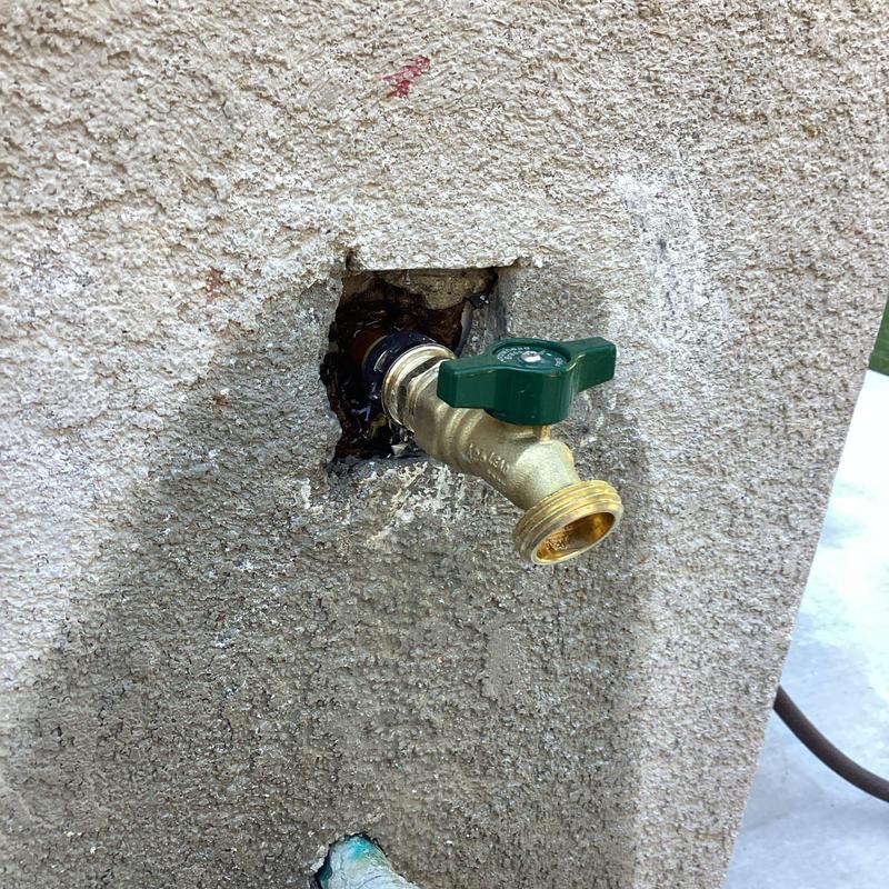 12-inch hose bib with copper piping installation