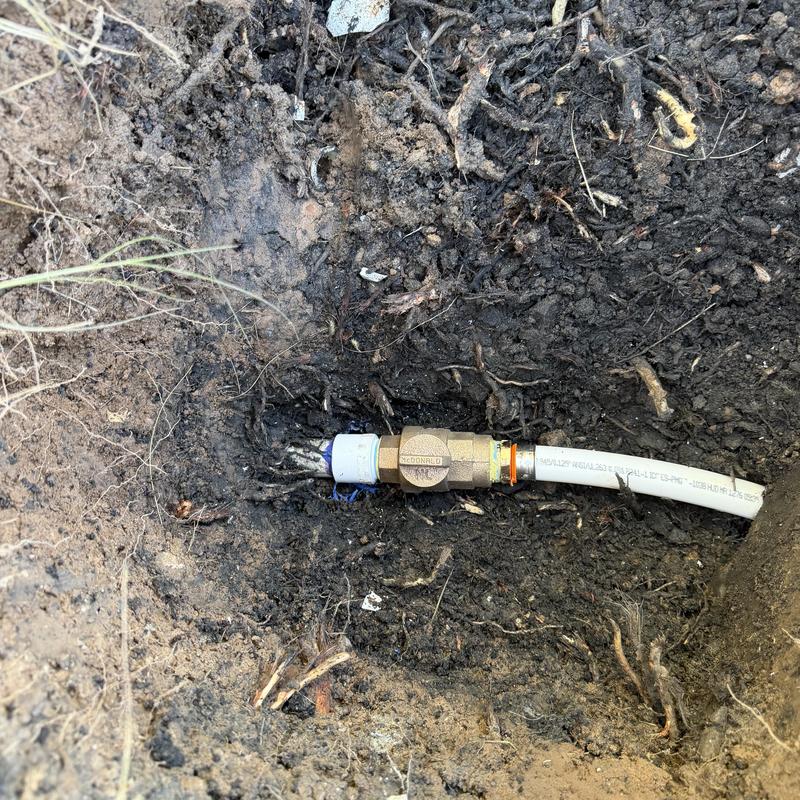 Main waterline stop and waste shutoff valve installation Main waterline stop and waste shutoff valve installation
