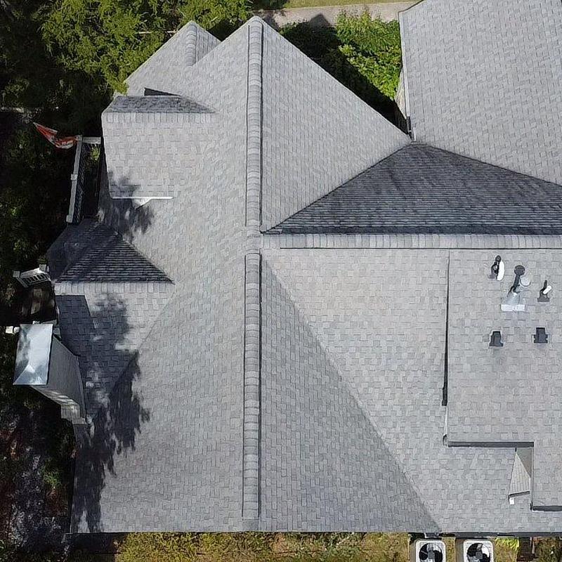 Asphalt shingle roof inspection with vent pipes and chimney Asphalt shingle roof inspection with vent pipes and chimney