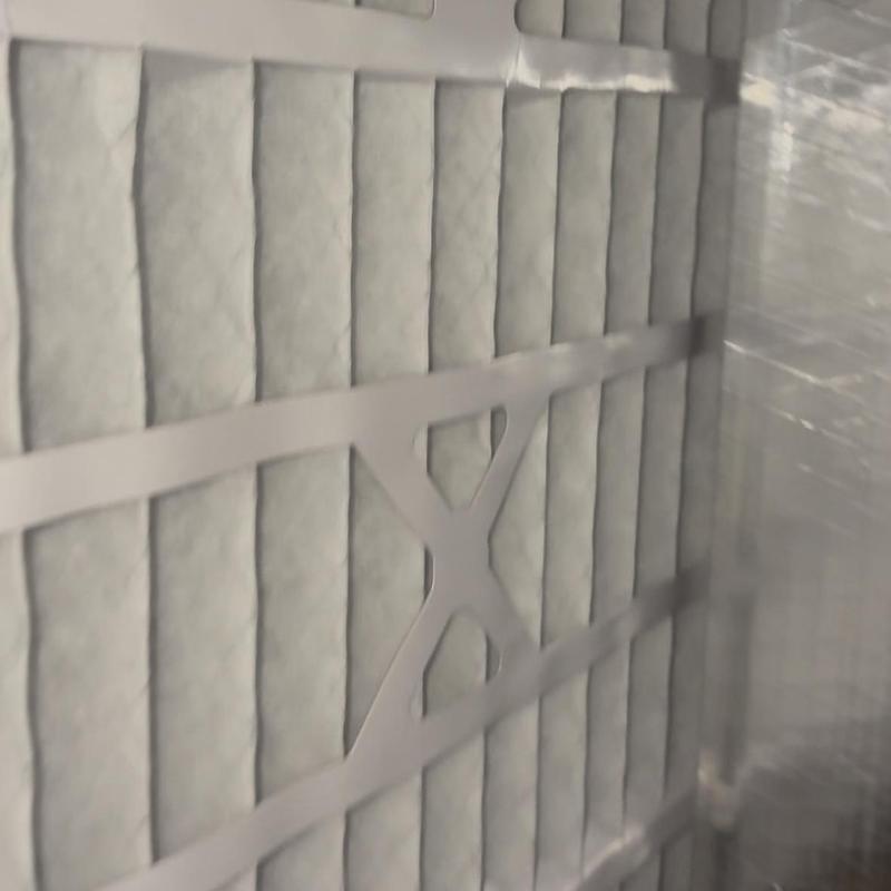 HVAC air filter with metal support frame close-up HVAC air filter with metal support frame close-up