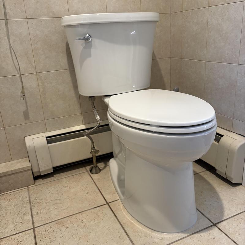 Kohler Kingston toilet with new trip lever installed