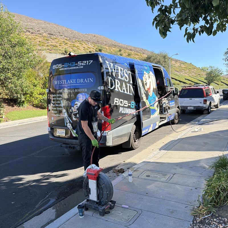 Storm drain hydro jetting with inspection camera Storm drain hydro jetting with inspection camera