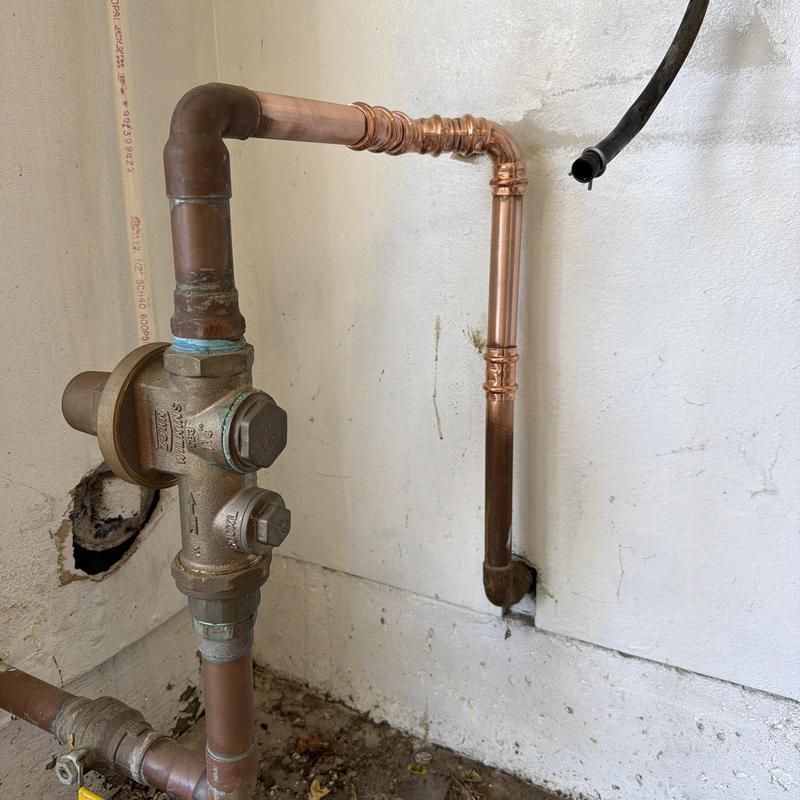 Copper water softener bypass with new fittings Copper water softener bypass with new fittings