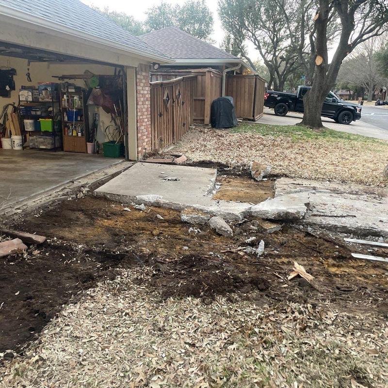 Driveway concrete removal and surface preparation site Driveway concrete removal and surface preparation site