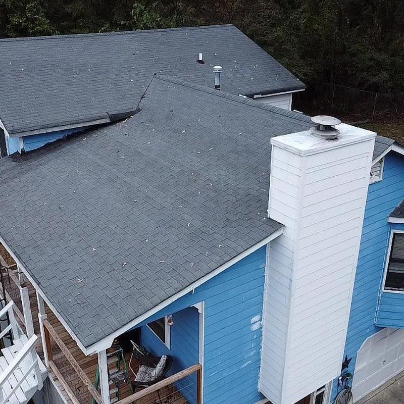 Asphalt shingle roof and chimney chase inspection Asphalt shingle roof and chimney chase inspection