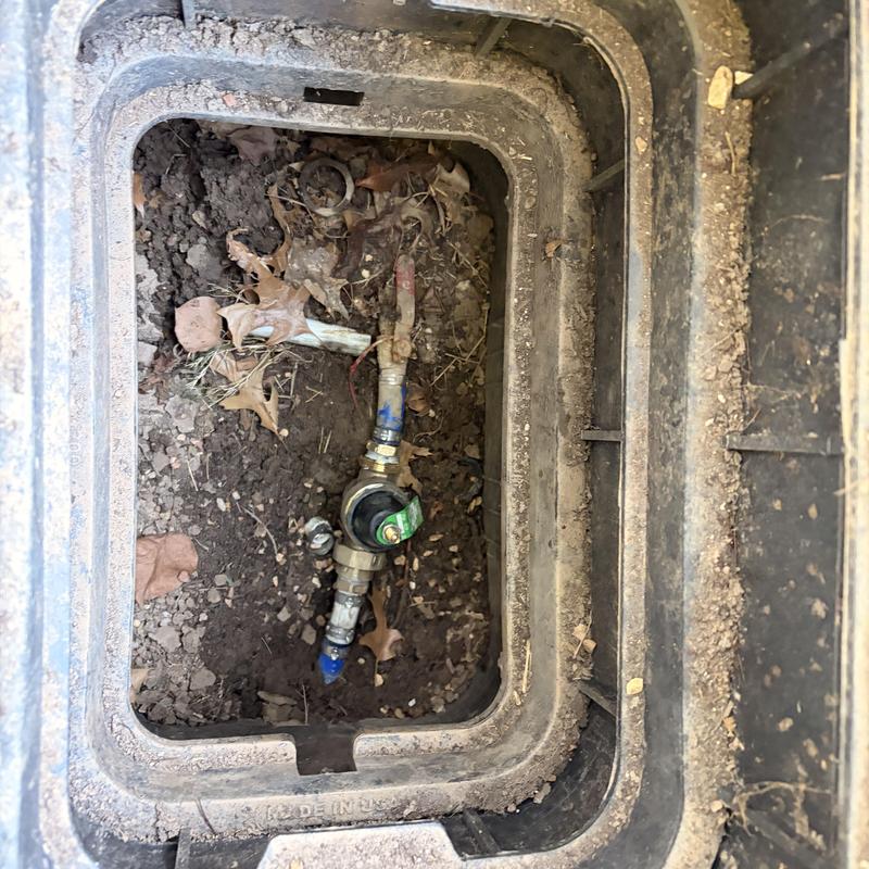 PRV valve in underground irrigation box with soil PRV valve in underground irrigation box with soil