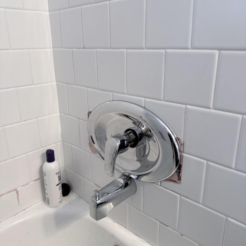 Moen tub and shower valve with chrome trim plate