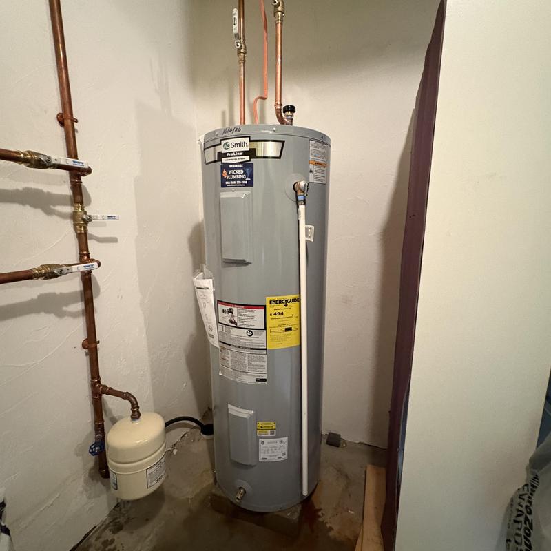Water heater replacement with new warranty tank installation