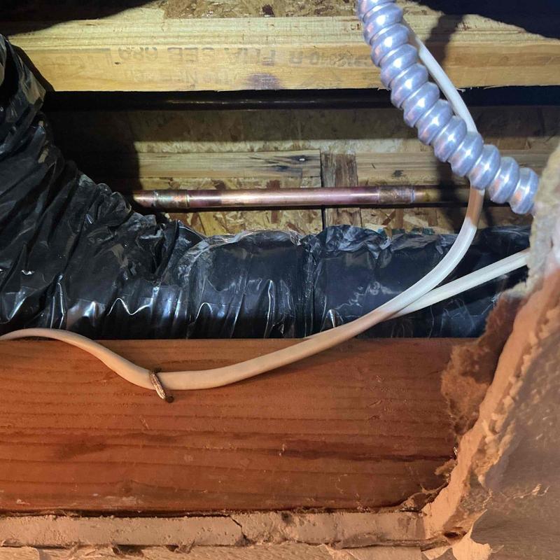Type L copper water line replacement in ceiling cavity