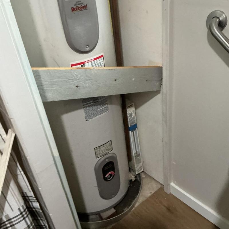 40-gallon electric water heater installation in closet 40-gallon electric water heater installation in closet